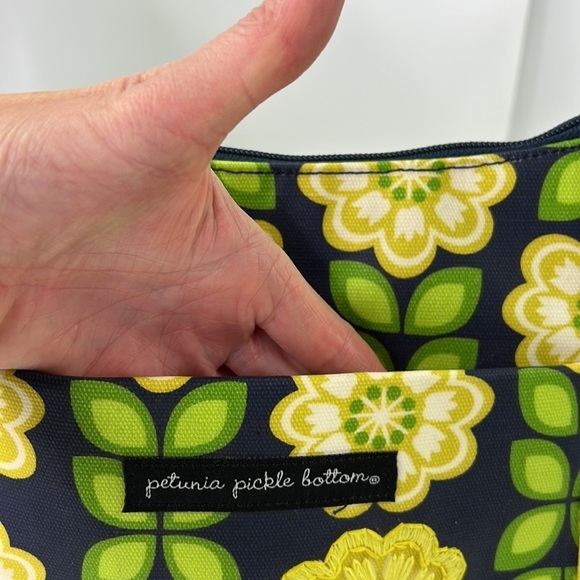 petunia pickle bottom  blue with yellow flowers diaper bag - Picture 3 of 11